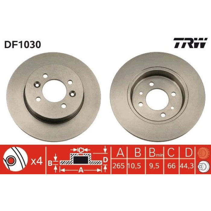 TRW Bremsscheibe DF1030 TRW Bremsscheibe DF1030