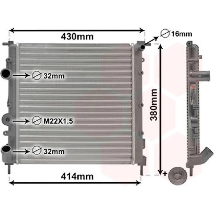 Van Wezel Motorkühler 43002261 Van Wezel Motorkühler 43002261