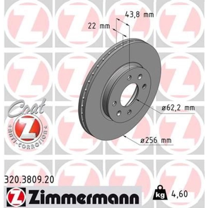 Zimmermann Bremsscheibe 320.3809.20 Zimmermann Bremsscheibe 320.3809.20