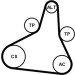 CONTINENTAL CTAM Keilrippenriemensatz 6PK1073 EXTRA K1