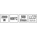 Heissluftpistole 2000W 70~600Ïc Mit Zubeh÷r Und Lcd-Anzeige | YT-82293 Heissluftpistole 2000W 70~600Ïc Mit Zubeh÷r Und Lcd-Anzeige | YT-82293