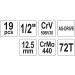 YT-38681 Steckschlüsselsatz 1/2 Typ2 19-Tlg