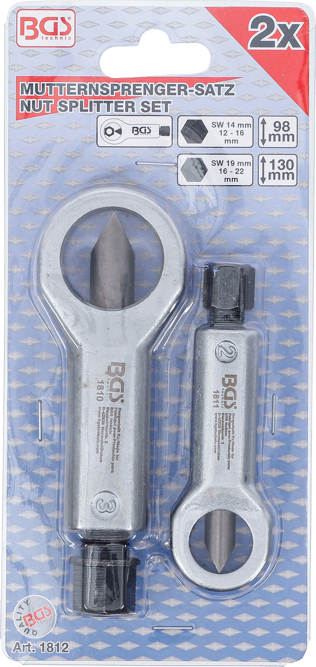 BGS Mutternsprenger-Satz 12 - 16 mm / 16 - 22 mm 2-tlg 1812 BGS Mutternsprenger-Satz 12 - 16 mm / 16 - 22 mm 2-tlg 1812
