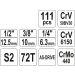Steckschlüsselsatz Xl Typ2 1/2 + 3/8 + 1/4 111-Tlg YT-38831