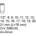 Steckschlüssel Lang 14-Tlg. 1/2 8-21mm In Schubladeneinlage YT-5539 Steckschlüssel Lang 14-Tlg. 1/2 8-21mm In Schubladeneinlage YT-5539