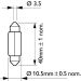 Festoon T10,5x43 12V/10W SV8,5 SB2 PHILIPS Vison 12866B2