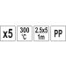 Pp-Einsätze 2,5X5mm, 5X1M, 5 St YT-82303 Pp-Einsätze 2,5X5mm, 5X1M, 5 St YT-82303