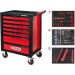 KS TOOLS RACINGline Werkstattwagen mit 7 Schubladen und 215-teiligem Werkzeugset Premium, SCHWARZ/ROT 826.7215