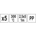 Pp-Einsätze 2,5X5mm, 5X1M, 5 St | YT-82303 Pp-Einsätze 2,5X5mm, 5X1M, 5 St | YT-82303