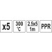 Ppr-Einsätze 2,5X5mm, 5X1M, 5 St | YT-82307 Ppr-Einsätze 2,5X5mm, 5X1M, 5 St | YT-82307