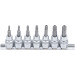 BGS Bit-Einsatz-Satz | Antrieb Innenvierkant 10 mm (3/8"""") | T-Profil (für Torx) mit Bohrung T15 - T50 | 7-tlg | 9341