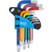 BGS Torx Winkelschlüssel-Satz Multicolour kurz mit Bohrung und Kugelkopf | 74463