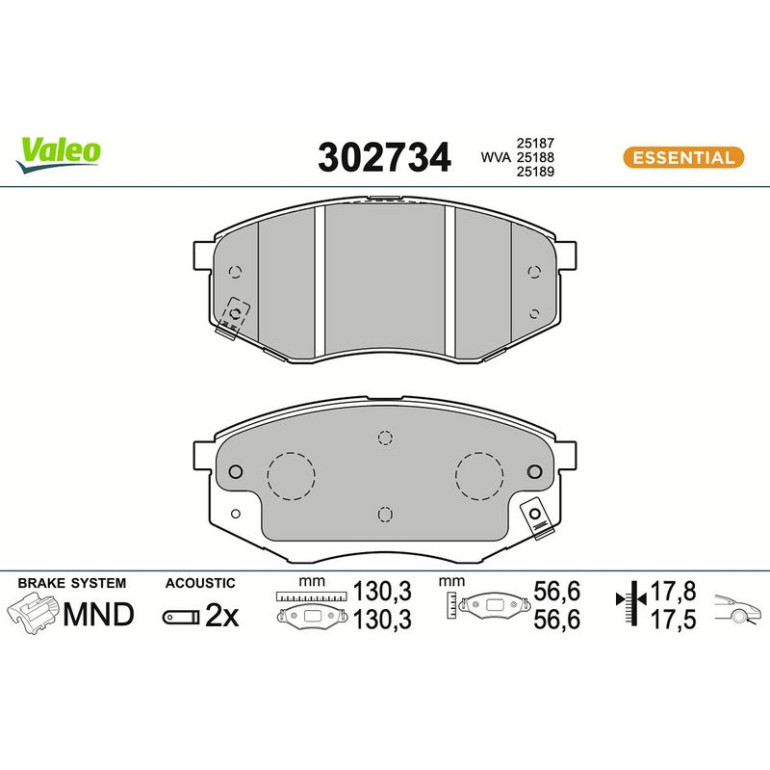 VALEO Bremsbeläge 302734 VALEO Bremsbeläge 302734
