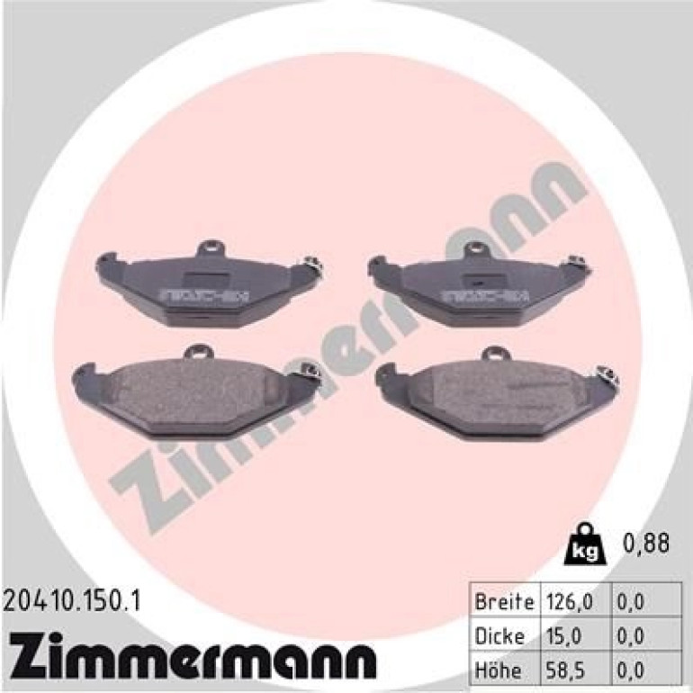 ZIMMERMANN Bremsbeläge 20410.150.1 ZIMMERMANN Bremsbeläge 20410.150.1