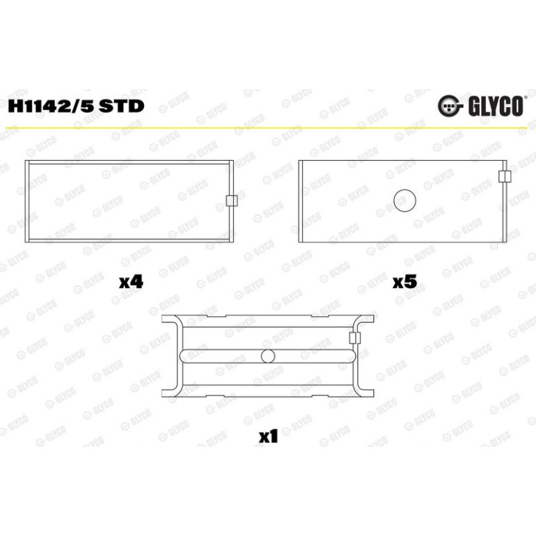 GLYCO Kurbelwellenlager H1142/5 STD GLYCO Kurbelwellenlager H1142/5 STD