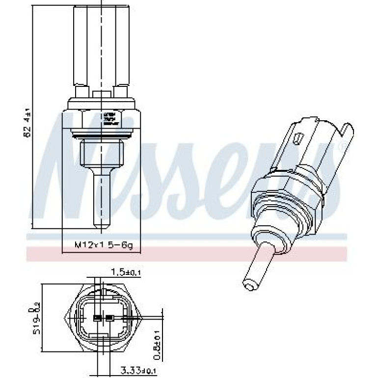NISSENS Sensor, Kühlmitteltemperatur 207004 NISSENS Sensor, Kühlmitteltemperatur 207004