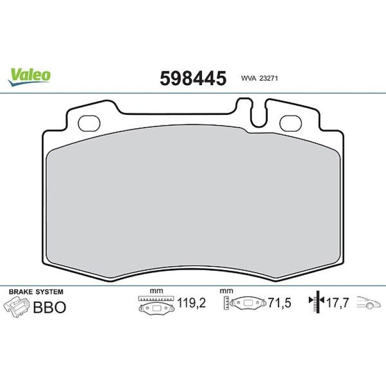 VALEO Bremsbeläge 598445 VALEO Bremsbeläge 598445