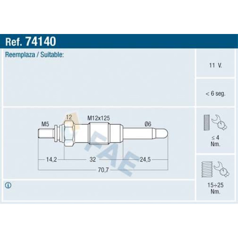 FAE Glühkerze 74140 FAE Glühkerze 74140