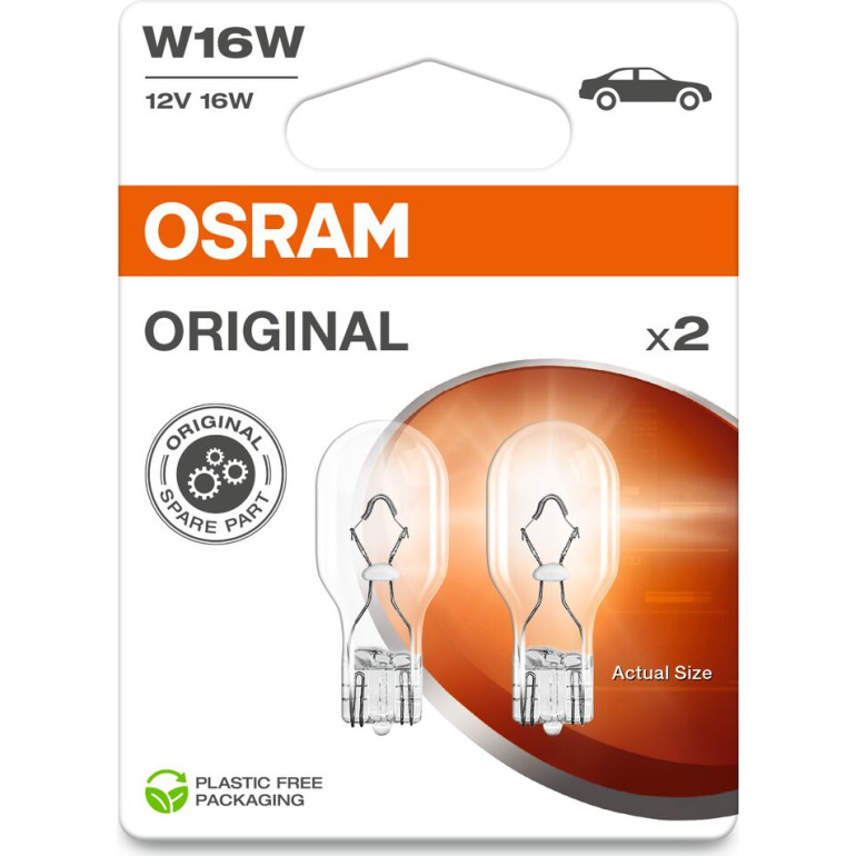 OSRAM W16W 12V 16W W2.1x9.5d Glühlampen - 2er Blister Pack OSRAM W16W 12V 16W W2.1x9.5d Glühlampen - 2er Blister Pack