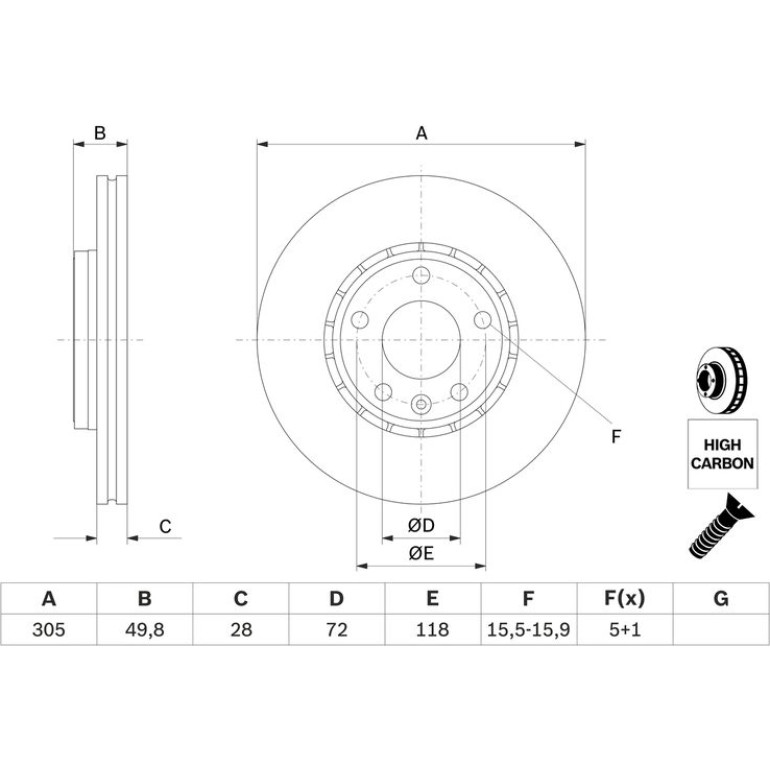 Bremsscheibe 0 986 479 B69 Bremsscheibe 0 986 479 B69