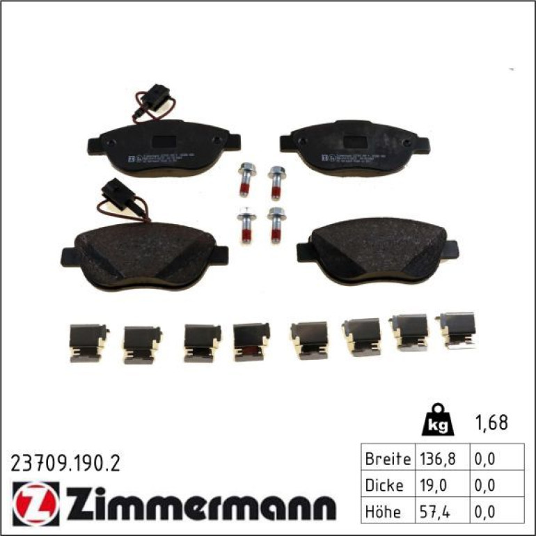 ZIMMERMANN Bremsbeläge 23709.190.2 ZIMMERMANN Bremsbeläge 23709.190.2