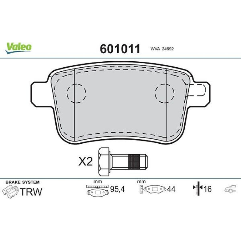 VALEO Bremsbeläge 601011 VALEO Bremsbeläge 601011