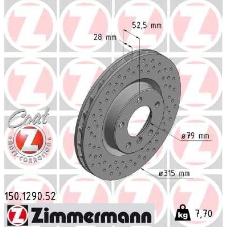 11 481 030 Sport Bremsscheibe VA li Spor 150.1290.52 11 481 030 Sport Bremsscheibe VA li Spor 150.1290.52