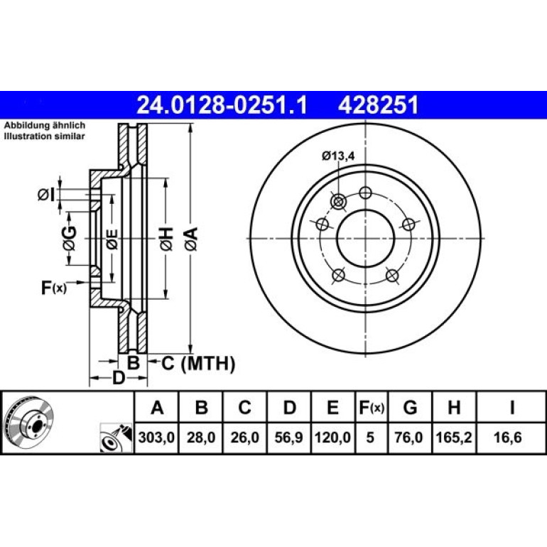 Bremsscheibe Vw P. Amarok 2.0-3.0 Tdi 10 24.0128-0251.1 Bremsscheibe Vw P. Amarok 2.0-3.0 Tdi 10 24.0128-0251.1