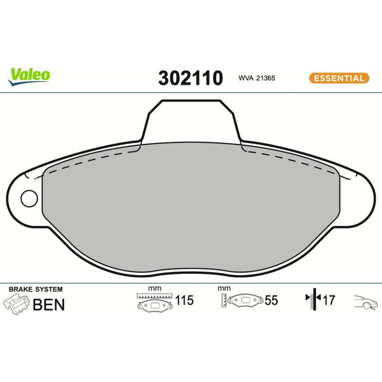 VALEO Bremsbeläge 302110 VALEO Bremsbeläge 302110