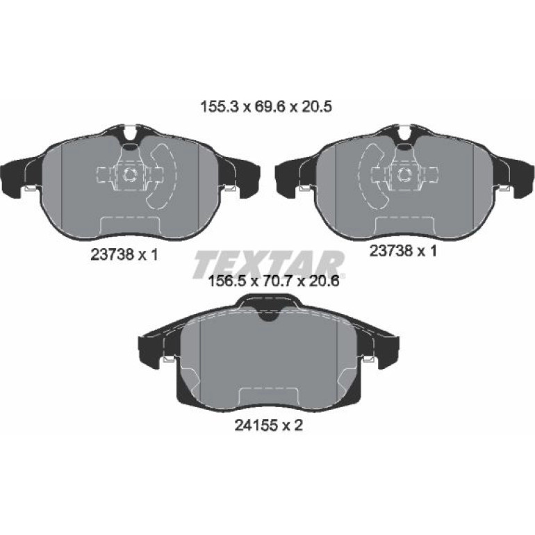 Bremsbelagsatz Opel P. Vectra C Ab Nr. 610000 2415501 Bremsbelagsatz Opel P. Vectra C Ab Nr. 610000 2415501