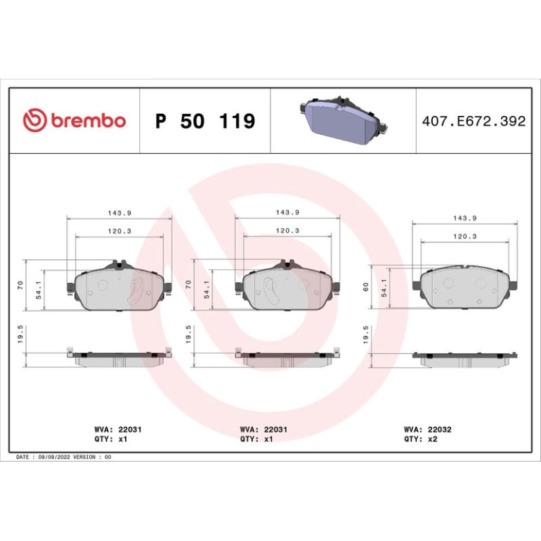 BREMBO Bremsklötze VA P 50 119 BREMBO Bremsklötze VA P 50 119