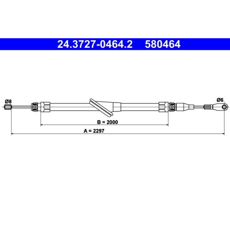 ATE Handbremsseil Seilzug Festellbremse 24.3727-0464.2 ATE Handbremsseil Seilzug Festellbremse 24.3727-0464.2