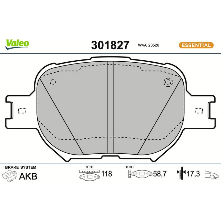 VALEO Bremsbeläge 301827 VALEO Bremsbeläge 301827