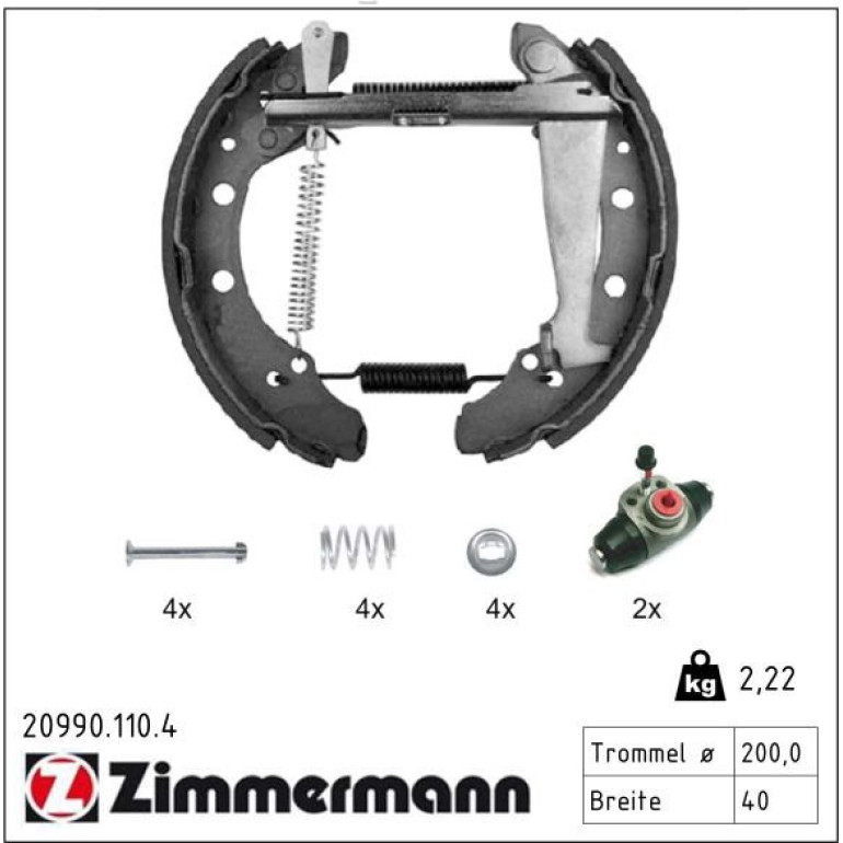 ZIMMERMANN Bremsbacken 20990.110.4 ZIMMERMANN Bremsbacken 20990.110.4