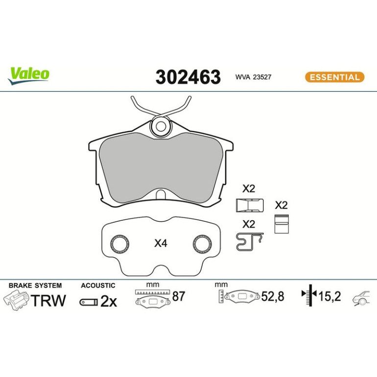 VALEO Bremsbeläge 302463