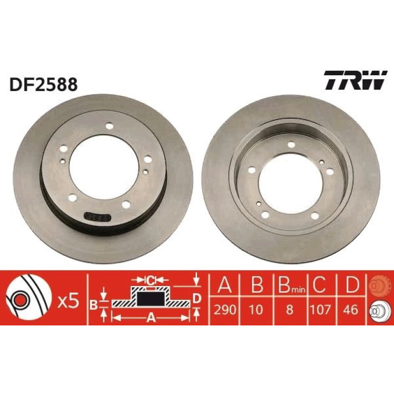 Bremsscheibe Suzuki P. Jimny/Samurai/Vitara 0,7-1,6 16V 88 DF2588 Bremsscheibe Suzuki P. Jimny/Samurai/Vitara 0,7-1,6 16V 88 DF2588