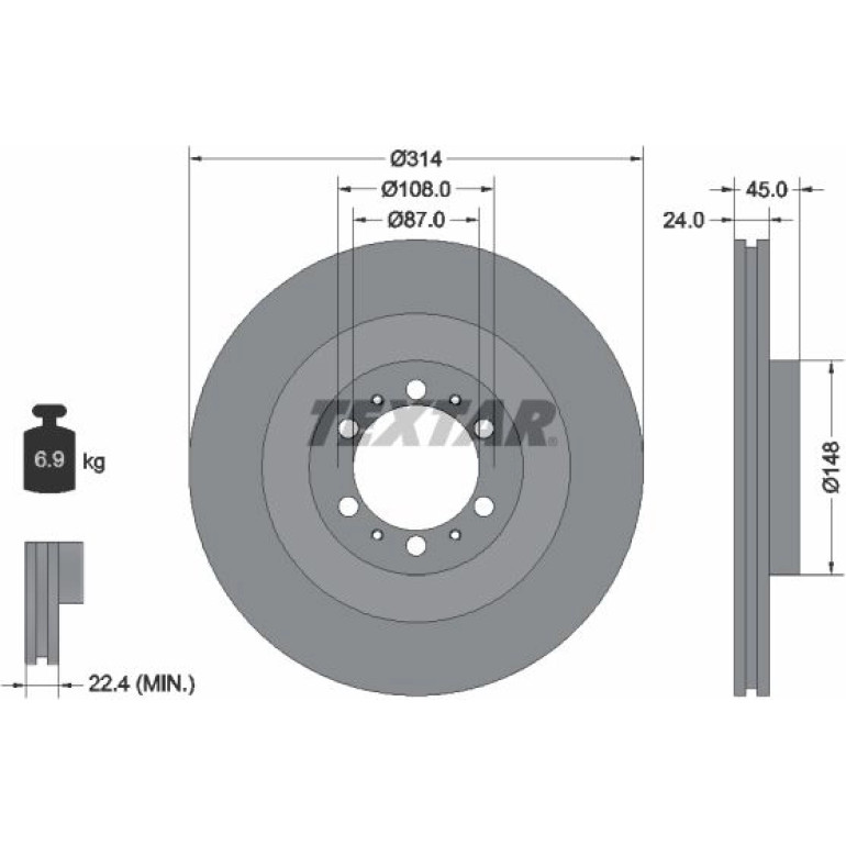 Bremsscheibe Mitsubishi P. Pajero Sport 98 92144803