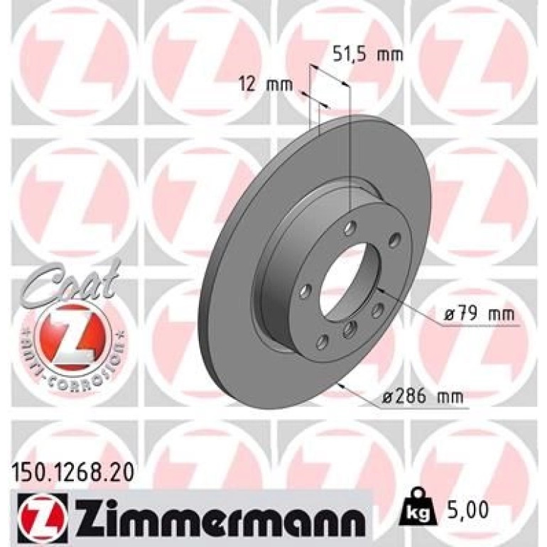 ZIMMERMANN Bremsscheibe 150.1268.20 ZIMMERMANN Bremsscheibe 150.1268.20