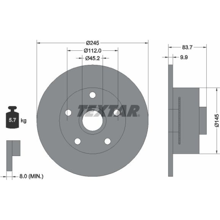 Bremsscheibe Audi T. A4 1.6-2.8 94-01 Mit Abs-Ring 92154303 Bremsscheibe Audi T. A4 1.6-2.8 94-01 Mit Abs-Ring 92154303