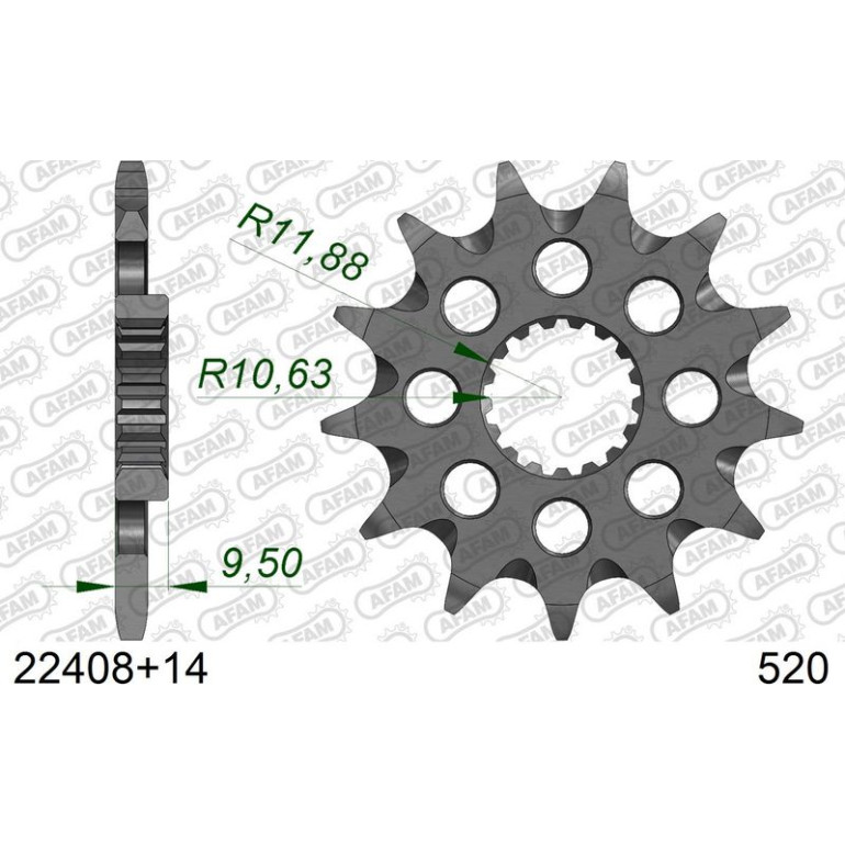 AFAM Ritzel 14 Zähne 22408-14 AFAM Ritzel 14 Zähne 22408-14