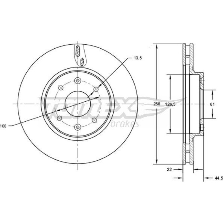 TOMEX brakes Bremsscheibe TX 72-60 TOMEX brakes Bremsscheibe TX 72-60