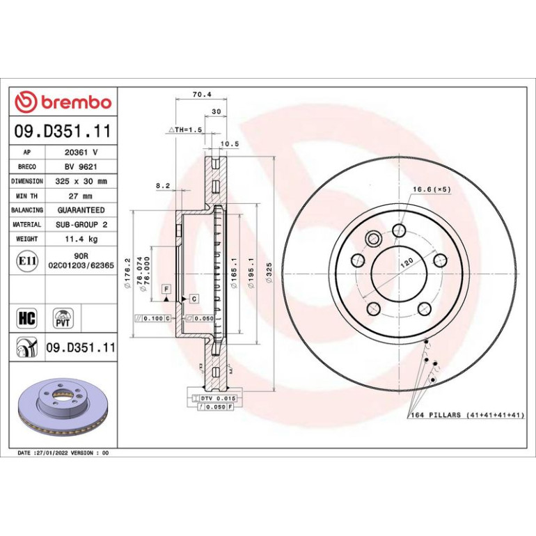 Bremsscheibe VA 09.D351.11 Bremsscheibe VA 09.D351.11