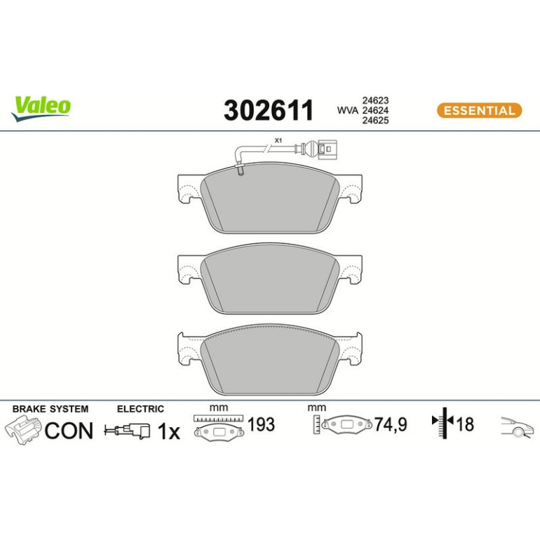 VALEO Bremsbeläge 302611