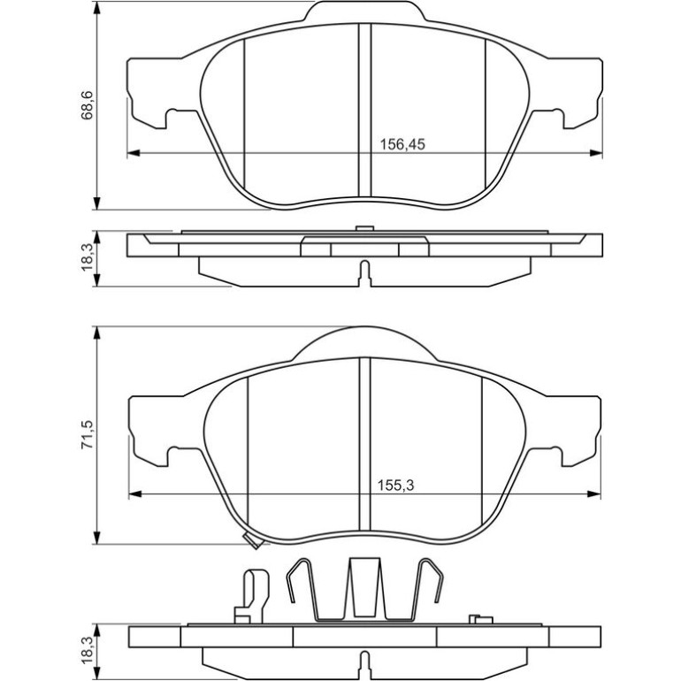Bremsbelagsatz Toyota P. Avensis 00-03 0 986 494 485