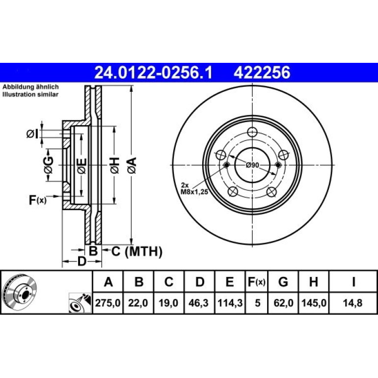 Bremsscheibe Toyota P. Auris/Corolla 1.33-1.8 07 24.0122-0256.1 Bremsscheibe Toyota P. Auris/Corolla 1.33-1.8 07 24.0122-0256.1