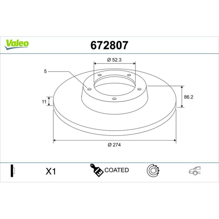 VALEO Bremsscheibe 672807 VALEO Bremsscheibe 672807