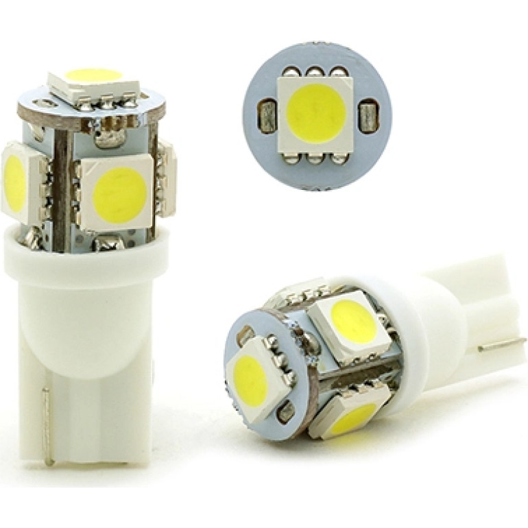 LED Glassockel W5W T10 5x 5050 SMD Weiß LED Glassockel W5W T10 5x 5050 SMD Weiß