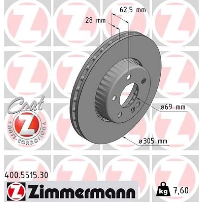 ZIMMERMANN Bremsscheibe 400.5515.30 ZIMMERMANN Bremsscheibe 400.5515.30