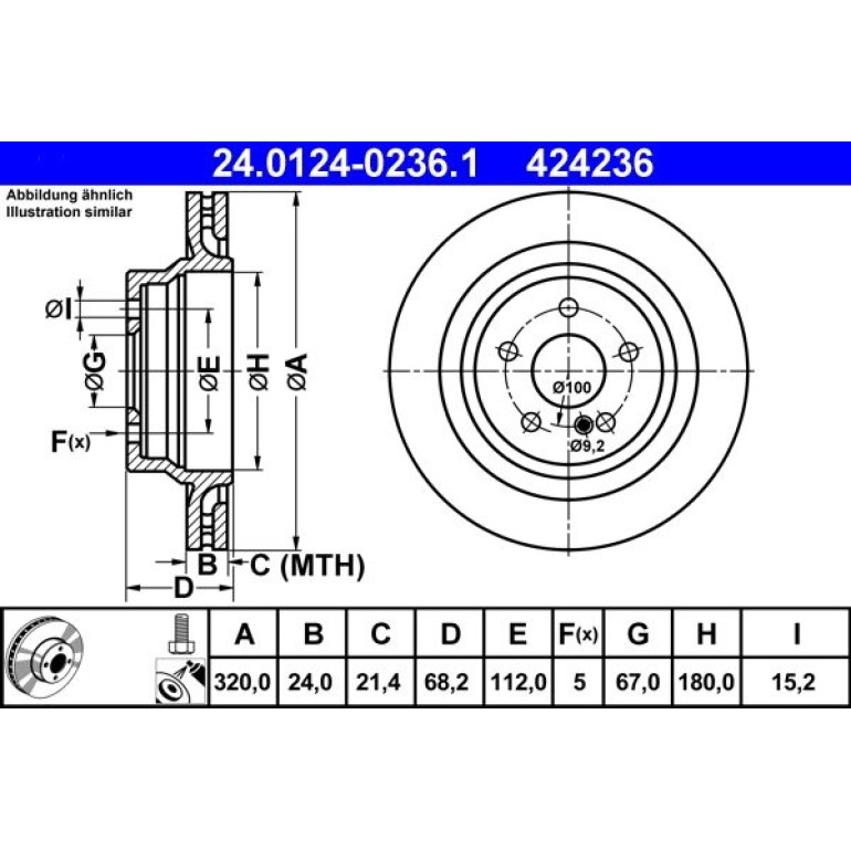 Bremsscheibe Db T. W211/W212/S212/C218/X218 4.0-5.5 06 24.0124-0236.1 Bremsscheibe Db T. W211/W212/S212/C218/X218 4.0-5.5 06 24.0124-0236.1
