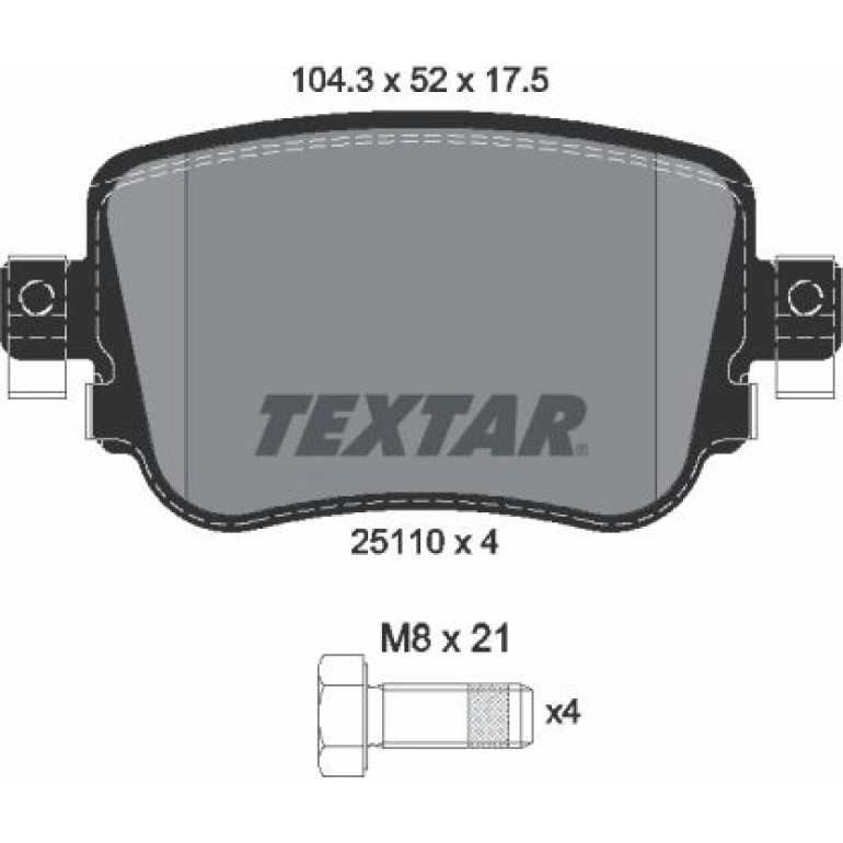 Bremsbelagsatz Skoda T. Octavia 12-/A1/Leon 12 2511001 Bremsbelagsatz Skoda T. Octavia 12-/A1/Leon 12 2511001